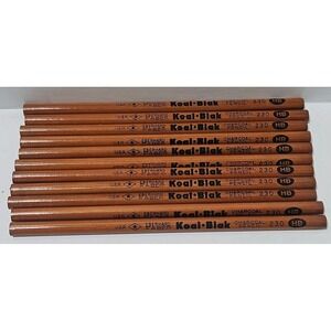 11 Vintage Unsharpened Eberhard Faber Koal-Blak Wooden Charcoal Pencils HB #230